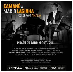  Camané  e Mário Laginha a celebram Amália Rodrigues dia 9 Outubro | Museu do Fado | 21h